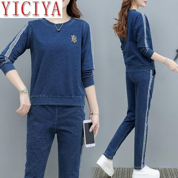 two piece dress denim 2 set women outfits pant suits plus size large jeans winter spring blue tracksuit clothing women's costumes, White
two piece dress denim 2 set women outfits pant suits plus size large jeans winter spring blue tracksuit clothing women's costumes, White