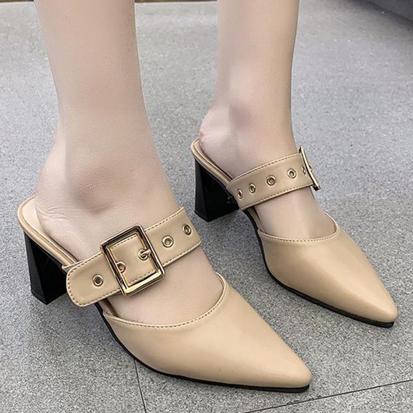 slippers 2021 women mules high heels shoes female flip flops slides fashion pointed toe casual ladies square heel, Black
slippers 2021 women mules high heels shoes female flip flops slides fashion pointed toe casual ladies square heel, Black