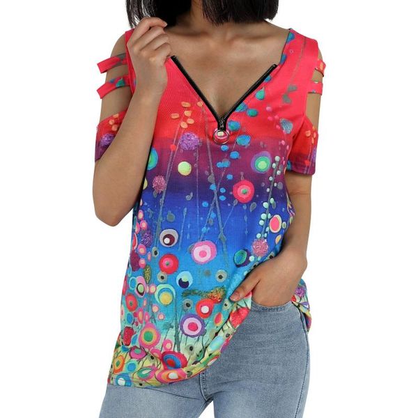 women's swimwear 2021 women summer beach printed t-shirt bikini cover up adults loose short cutout sleeve zippered v-neck pullover, White;black
women's swimwear 2021 women summer beach printed t-shirt bikini cover up adults loose short cutout sleeve zippered v-neck pullover, White;black