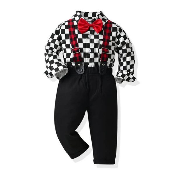 kids clothing sets boy suit boys children kid clothes children's autumn plaid long-sleeved bow tie cotton shirt with trousers two-piece, White
kids clothing sets boy suit boys children kid clothes children's autumn plaid long-sleeved bow tie cotton shirt with trousers two-piece, White