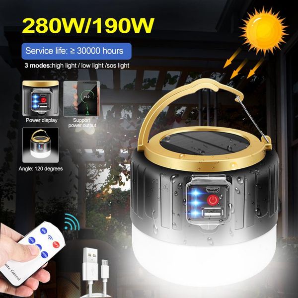 portable lanterns 280w usb rechargeable camping light solar powered outdoor tent lamp repairing lantern emergency night market
portable lanterns 280w usb rechargeable camping light solar powered outdoor tent lamp repairing lantern emergency night market