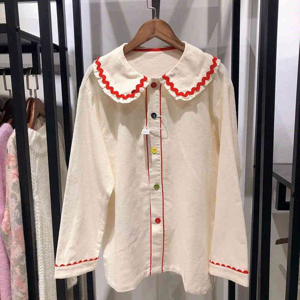 women's blouses & shirts women peter pan collar blouse patchwork casual female single breasted and elastic waist long pants pajama set, White
women's blouses & shirts women peter pan collar blouse patchwork casual female single breasted and elastic waist long pants pajama set, White