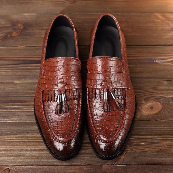 dress shoes male loafers men's flats crocodile leather tassel slip on oxford for men brand dfc34, Black
dress shoes male loafers men's flats crocodile leather tassel slip on oxford for men brand dfc34, Black