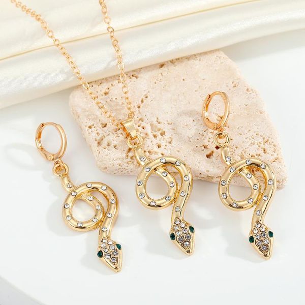 earrings & necklace 1pc european fashion trend punk exaggerated rhinestone curly snake golden animal party jewelry, Silver
earrings & necklace 1pc european fashion trend punk exaggerated rhinestone curly snake golden animal party jewelry, Silver
