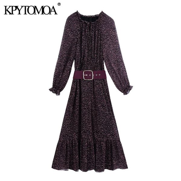 kpytomoa women chic fashion with belt print ruffled midi dress vintage long sleeve with lining female dresses vestidos 210224, Black;gray
kpytomoa women chic fashion with belt print ruffled midi dress vintage long sleeve with lining female dresses vestidos 210224, Black;gray