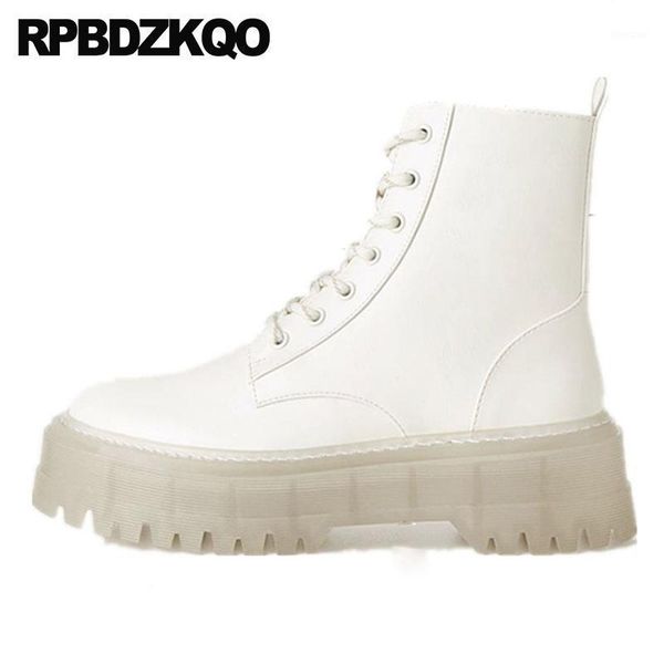 boots short muffin clear army women lace up white platform japanese combat flat flatform ankle shoes transparent fall1, Black
boots short muffin clear army women lace up white platform japanese combat flat flatform ankle shoes transparent fall1, Black