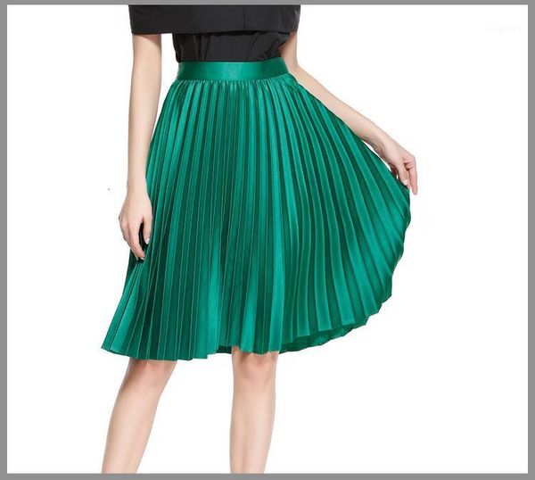 long satin gloss in spring and summer pleated skirt half-length skirt high waist a-shaped organ pleated chic green1, Black
long satin gloss in spring and summer pleated skirt half-length skirt high waist a-shaped organ pleated chic green1, Black