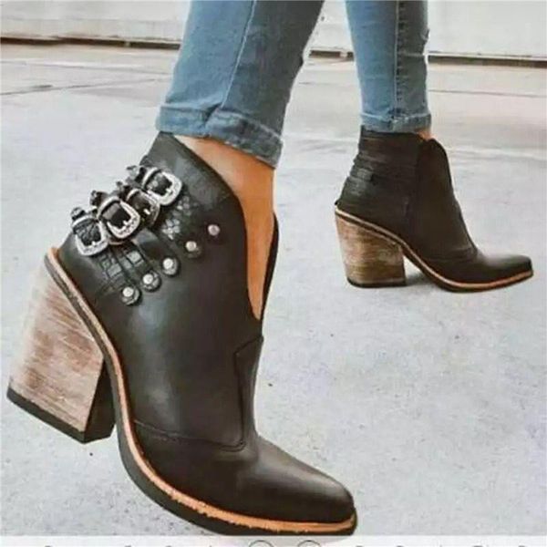 boots 2021 high heel women pu buckles pointed v port zipper ankle female with interlaced belt rough-heel short, Black
boots 2021 high heel women pu buckles pointed v port zipper ankle female with interlaced belt rough-heel short, Black