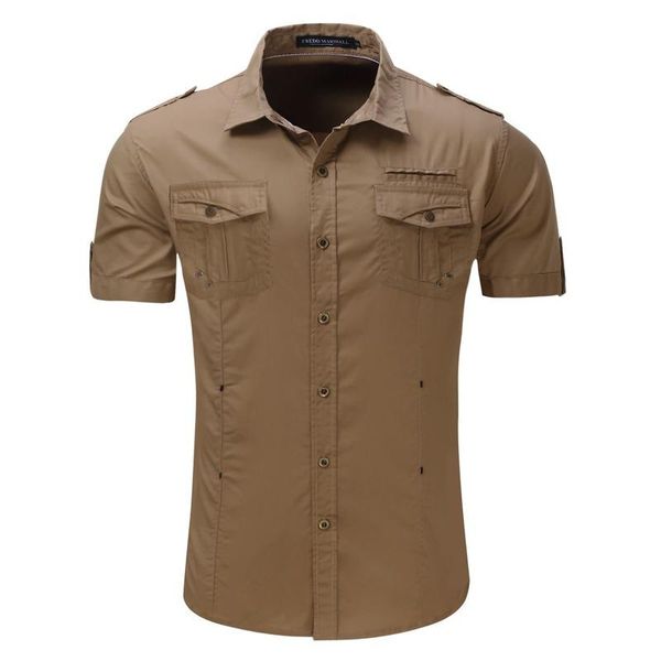men's casual shirts selling product in 2021 short-sleeved shirt military style outdoor cotton chemise homme clothing, White;black
men's casual shirts selling product in 2021 short-sleeved shirt military style outdoor cotton chemise homme clothing, White;black