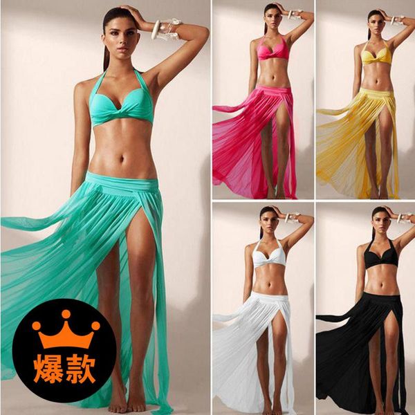 women's swimwear skirt cover-ups women summer beach vacation elegant solid gauze loose split fork elasticity short skirts, White;black
women's swimwear skirt cover-ups women summer beach vacation elegant solid gauze loose split fork elasticity short skirts, White;black