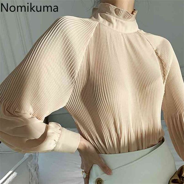 nomikuma korean pleated perspective blouse shirts casual ruffle stand neck blusas elegant lantern long sleeve pullover 6d763 210730, White
nomikuma korean pleated perspective blouse shirts casual ruffle stand neck blusas elegant lantern long sleeve pullover 6d763 210730, White