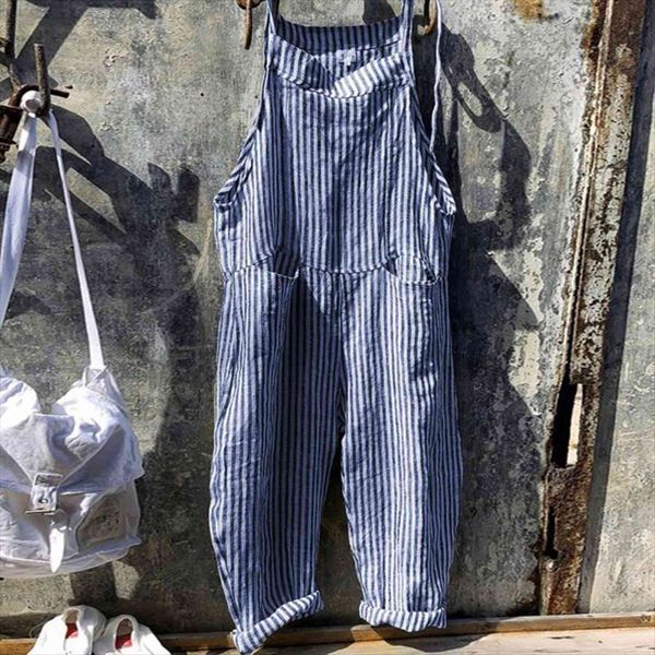 vintage casual sleeveless striped women romper print playsuits office overalls plus size loose pants, Black;white
vintage casual sleeveless striped women romper print playsuits office overalls plus size loose pants, Black;white