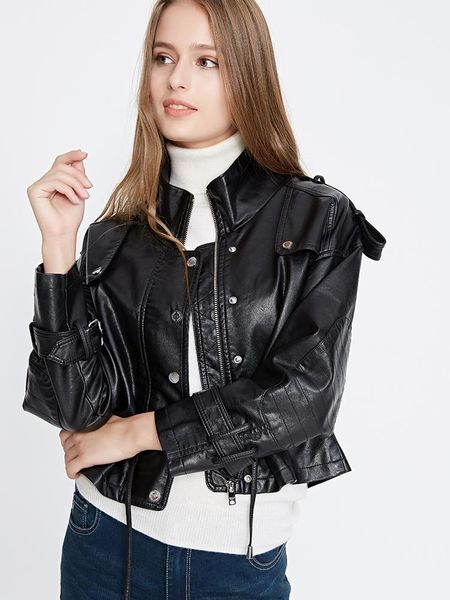 Women's Leather & Faux 2021 Autumn Women Moto Biker Pu Short Jacket Streetwear Female Windbreaker Retro Black Outwear
Women's Leather & Faux 2021 Autumn Women Moto Biker Pu Short Jacket Streetwear Female Windbreaker Retro Black Outwear
