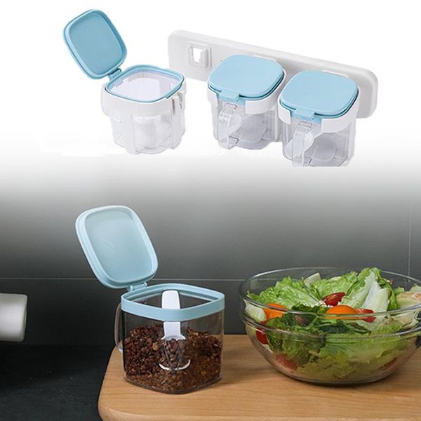 storage bottles & jars 3pcs wall flavoring box with lid salt tank combination home spoon white three grid kitchen practical tools
storage bottles & jars 3pcs wall flavoring box with lid salt tank combination home spoon white three grid kitchen practical tools