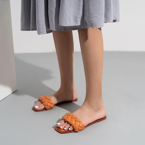 slippers woven women slip on slides fashion brand square toe leather flat sandals female outdoor casual flip flops, Black
slippers woven women slip on slides fashion brand square toe leather flat sandals female outdoor casual flip flops, Black