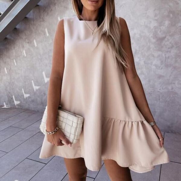 casual dresses 2021 summer sleeveless solid ruffle women elegant o neck pocket mini streetwear loose femme vestidos yw15, Black;gray
casual dresses 2021 summer sleeveless solid ruffle women elegant o neck pocket mini streetwear loose femme vestidos yw15, Black;gray