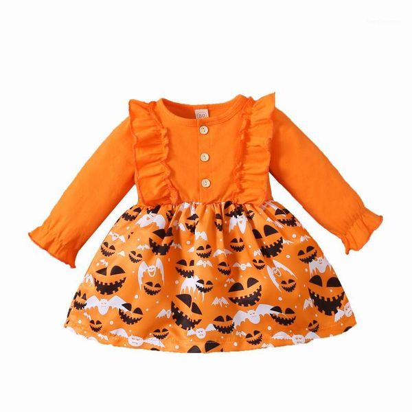 girl's dresses infant halloween ruffle dress kids baby girls autumn cotton ghost bat print long sleeve round neck1, Red;yellow
girl's dresses infant halloween ruffle dress kids baby girls autumn cotton ghost bat print long sleeve round neck1, Red;yellow