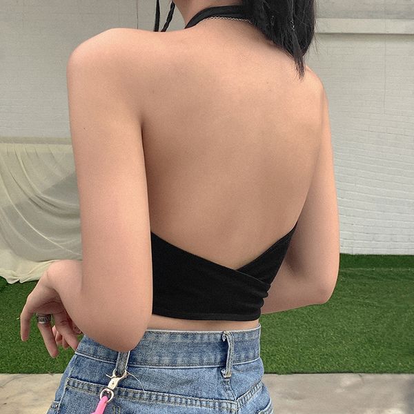 women halter slim solid color sleeveless tank gothic female streetewar causl bow bandage 2021 summer top, White
women halter slim solid color sleeveless tank gothic female streetewar causl bow bandage 2021 summer top, White