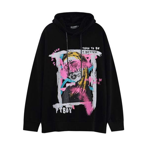 chao brand american high printed pullover autumn and winter male student street large size sweater hoodie, Black
chao brand american high printed pullover autumn and winter male student street large size sweater hoodie, Black