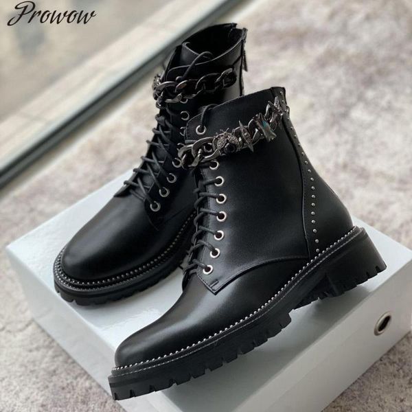 boots prowow luxury rhinestone women fashion high lace up ankle runway genuine leather motorcycle, Black
boots prowow luxury rhinestone women fashion high lace up ankle runway genuine leather motorcycle, Black