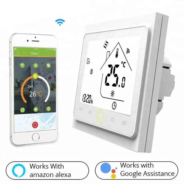 smart home control wifi thermostat temperature controller water electric warm floor heating gas boiler works with echo google tuya
smart home control wifi thermostat temperature controller water electric warm floor heating gas boiler works with echo google tuya