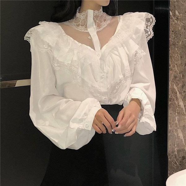 heydress 2021 spring turtleneck blouses women lace patchwork long sleeve shirts female solid vintage korean blusas mujer, White
heydress 2021 spring turtleneck blouses women lace patchwork long sleeve shirts female solid vintage korean blusas mujer, White