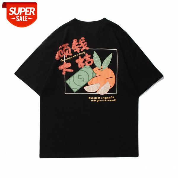 creative fun orange print short-sleeved t-shirt men's street loose round neck five-point sleeve #sn0b, White;black
creative fun orange print short-sleeved t-shirt men's street loose round neck five-point sleeve #sn0b, White;black
