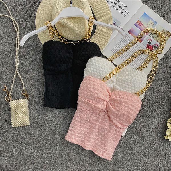 golden chain strapless camis women black/white/pink short female elegant fashion spring summer 2021 lzpn
golden chain strapless camis women black/white/pink short female elegant fashion spring summer 2021 lzpn