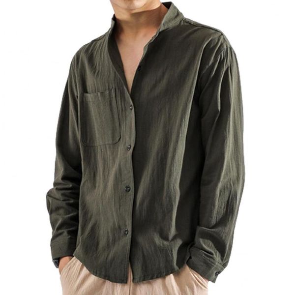 men's casual shirts 2021 spring summer style men solid color stand collar buttons cotton linen loose for man size -3xl, White;black
men's casual shirts 2021 spring summer style men solid color stand collar buttons cotton linen loose for man size -3xl, White;black