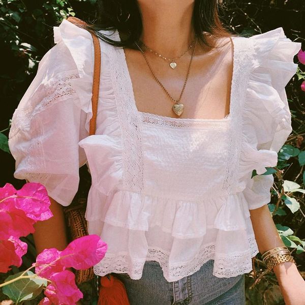 women's blouses & shirts womengaga women organic cotton frill hem blouse with lace inserts square neck puff sleeve peplum summer 1jea, White
women's blouses & shirts womengaga women organic cotton frill hem blouse with lace inserts square neck puff sleeve peplum summer 1jea, White
