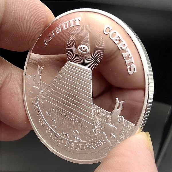 2pcs non magnetic crafts ason masonic challenge coins all-seeing eye silver plated coin with pyramid badge collection
2pcs non magnetic crafts ason masonic challenge coins all-seeing eye silver plated coin with pyramid badge collection