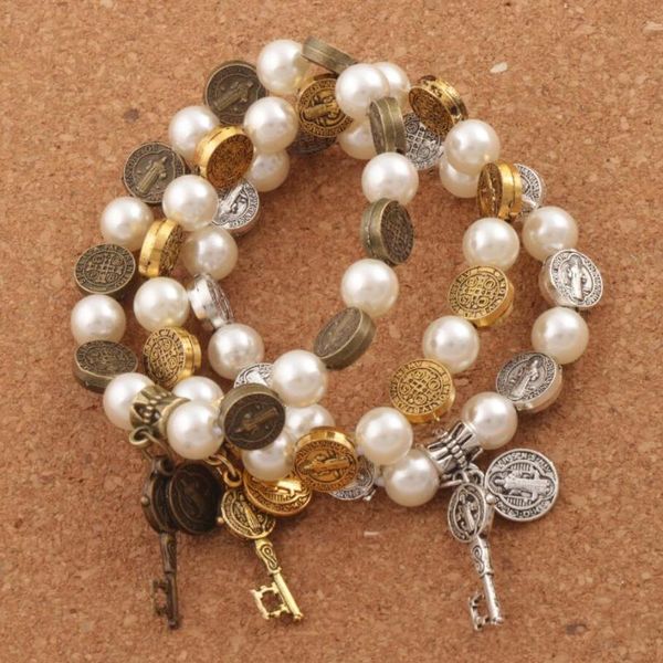 beaded, strands saint benedict pearl beaded bracelet zinc alloy bronze religious patron stretch bracelets bb78, Black
beaded, strands saint benedict pearl beaded bracelet zinc alloy bronze religious patron stretch bracelets bb78, Black