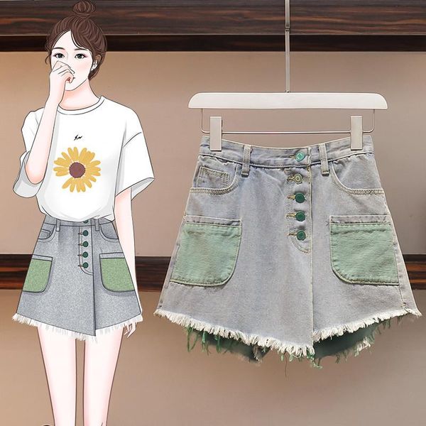 women's jeans 2021 summer woman shorts fashion short pants block color pockets patchwork irregular split denim loose female skirt, Blue
women's jeans 2021 summer woman shorts fashion short pants block color pockets patchwork irregular split denim loose female skirt, Blue