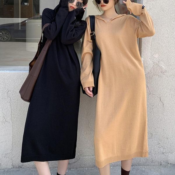 casual dresses vestido midi women autumn 2021 elegant gentle wind thin retro hooded knitted dress, Black;gray
casual dresses vestido midi women autumn 2021 elegant gentle wind thin retro hooded knitted dress, Black;gray