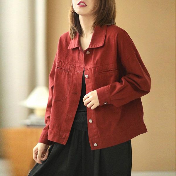 women's jackets nini wonderland 2021 autumn korean style short jacket coat women patchwork cotton long sleeve casual single breasted ou, Black;brown
women's jackets nini wonderland 2021 autumn korean style short jacket coat women patchwork cotton long sleeve casual single breasted ou, Black;brown