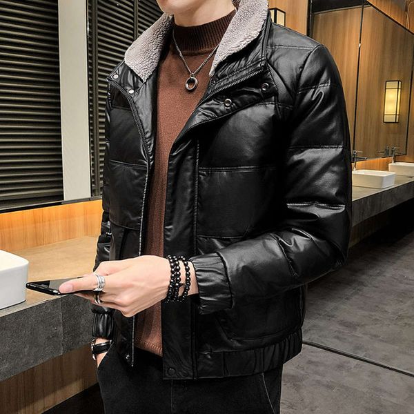 leather cotton padded jacket men's short autumn and winter feather collar down cotton padded jacket men's thickened winter cotton, Black
leather cotton padded jacket men's short autumn and winter feather collar down cotton padded jacket men's thickened winter cotton, Black