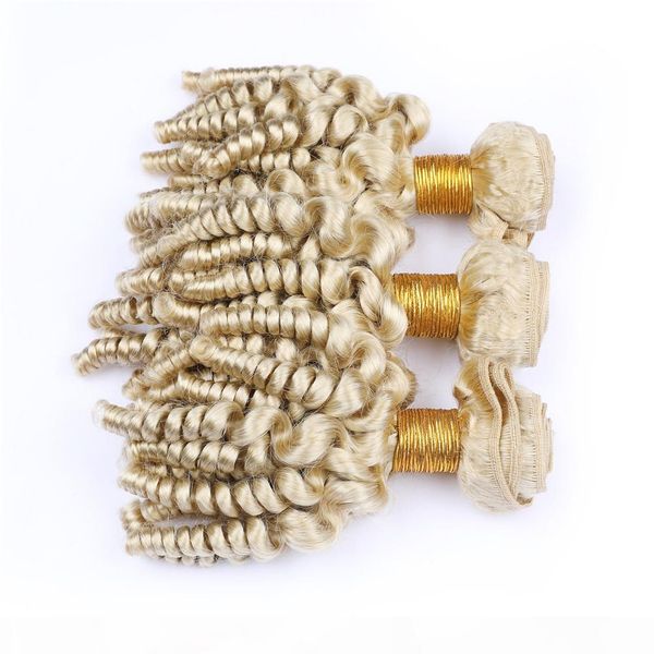 #613 blonde aunty funmi human hair bundles deals 3pcs lot bouncy curly bleach blonde brazilian virgin human hair weave extensions 10-30", Black
#613 blonde aunty funmi human hair bundles deals 3pcs lot bouncy curly bleach blonde brazilian virgin human hair weave extensions 10-30", Black