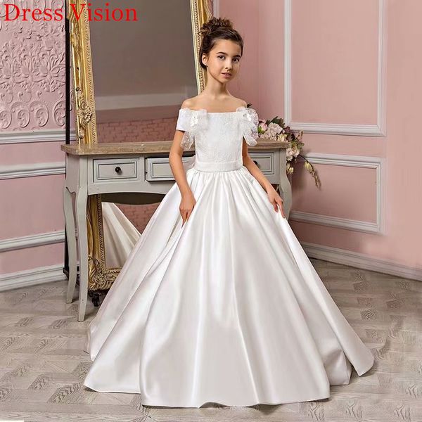 2021 satin boat neck princess flower girls es first holy communion pageant party gown srrm, White;blue
2021 satin boat neck princess flower girls es first holy communion pageant party gown srrm, White;blue