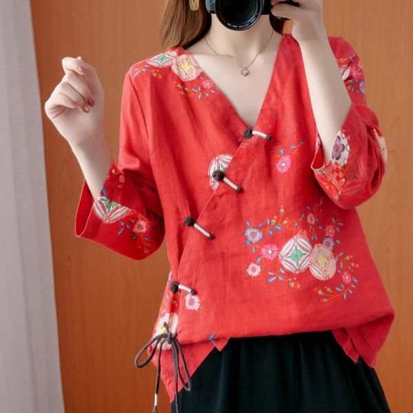 ethnic clothing chinese style women clothes 2021 cheongsam linen shirts oblique blouse cotton hanfu ladies, Red
ethnic clothing chinese style women clothes 2021 cheongsam linen shirts oblique blouse cotton hanfu ladies, Red