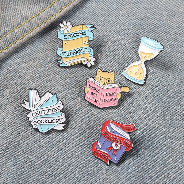 book enamel pins book quote banner brooches hourglass badges reader bookworm lover students jewelry accessories gifts many brooches, Blue
book enamel pins book quote banner brooches hourglass badges reader bookworm lover students jewelry accessories gifts many brooches, Blue