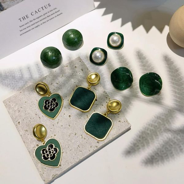 stud arrival earrings fashion heart metal women classic green mori female trendy korean jewelry, Golden;silver
stud arrival earrings fashion heart metal women classic green mori female trendy korean jewelry, Golden;silver