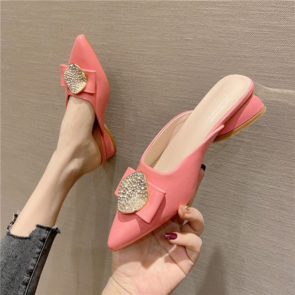 slippers thick heel pointed baotou half slipper female spring and summer net red fairy lazy muller shoes cool slippers 04c2, Black
slippers thick heel pointed baotou half slipper female spring and summer net red fairy lazy muller shoes cool slippers 04c2, Black