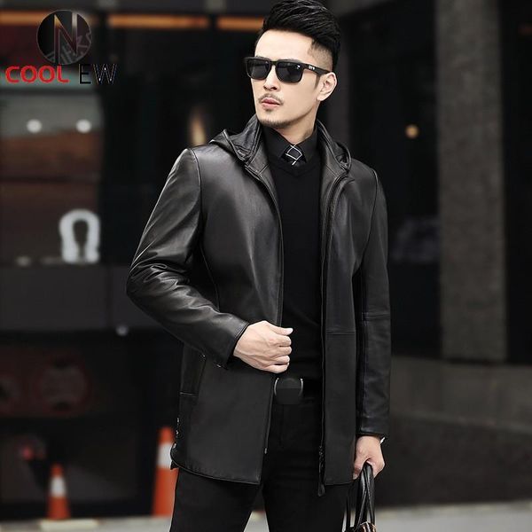 men's leather & faux autumn brand genuine long jacket mens zip hooded 100% real sheepskin coat winter warm down male casual outerwear, Black
men's leather & faux autumn brand genuine long jacket mens zip hooded 100% real sheepskin coat winter warm down male casual outerwear, Black
