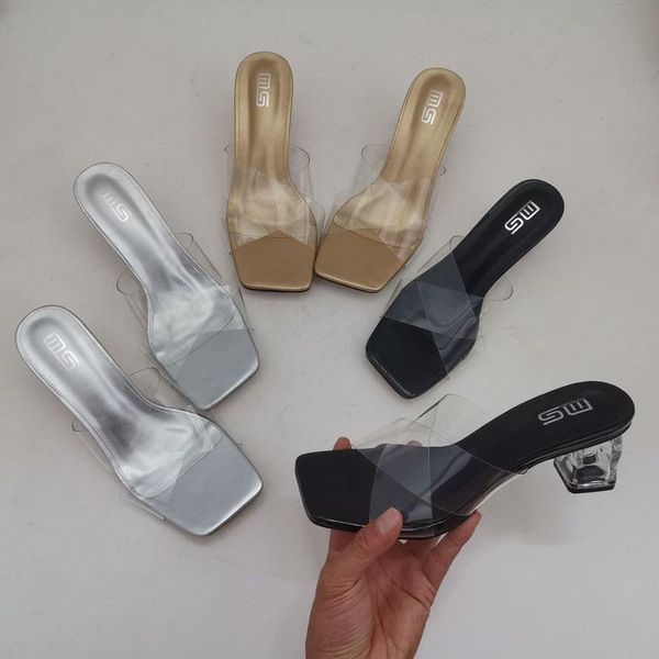 slippers shoes woman 2021 transparent square toe luxury slides heeled mules jelly flip flops cross-tied soft designer high glitt, Black
slippers shoes woman 2021 transparent square toe luxury slides heeled mules jelly flip flops cross-tied soft designer high glitt, Black