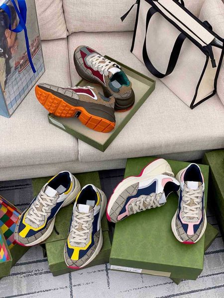 2021 designer shoes rhyton sneakers beige men trainers vintage luxury chaussures ladies with box size 35-45, Black
2021 designer shoes rhyton sneakers beige men trainers vintage luxury chaussures ladies with box size 35-45, Black