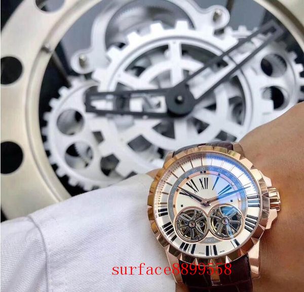 luxury watch excalibur 46mmrddbex0280 dial built-in automatic manual winding double tourbillon men's wrist skin movement watches, Slivery;brown
luxury watch excalibur 46mmrddbex0280 dial built-in automatic manual winding double tourbillon men's wrist skin movement watches, Slivery;brown