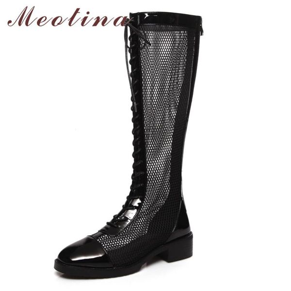 boots meotina knee-high women shoes round toe block heels cutouts long lace up zip mid heel ladies autumn black 43
boots meotina knee-high women shoes round toe block heels cutouts long lace up zip mid heel ladies autumn black 43