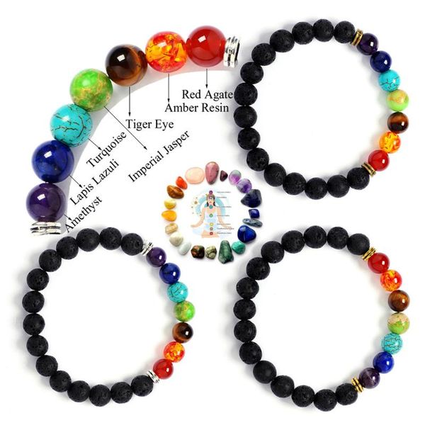 charm bracelets natural black lava stone 7 reiki chakra healing balance beads bracelet for men women stretch yoga jewelry, Golden;silver
charm bracelets natural black lava stone 7 reiki chakra healing balance beads bracelet for men women stretch yoga jewelry, Golden;silver