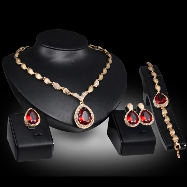 jewelry sets african costume gold color crystal red blue gem pendant necklace earrings bracelet ring women bridal, Black
jewelry sets african costume gold color crystal red blue gem pendant necklace earrings bracelet ring women bridal, Black