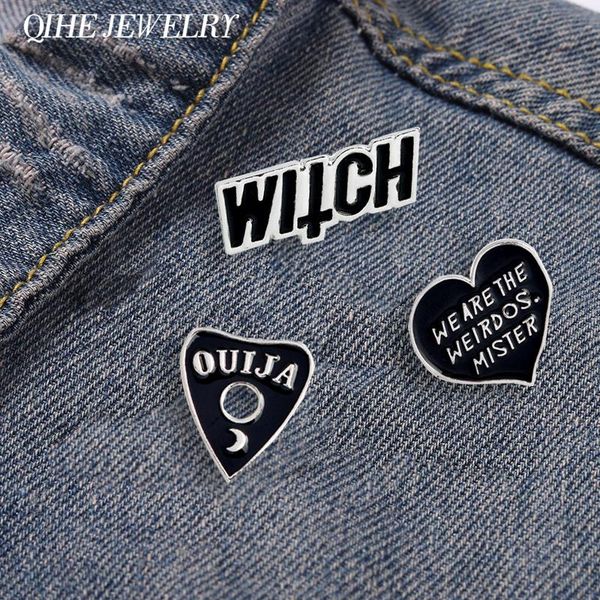 pins, brooches halloween black heart enamel pin "witch,ouija,we are the weirdos,mister" brooch goth punk lapel clothing badge back, Gray
pins, brooches halloween black heart enamel pin "witch,ouija,we are the weirdos,mister" brooch goth punk lapel clothing badge back, Gray